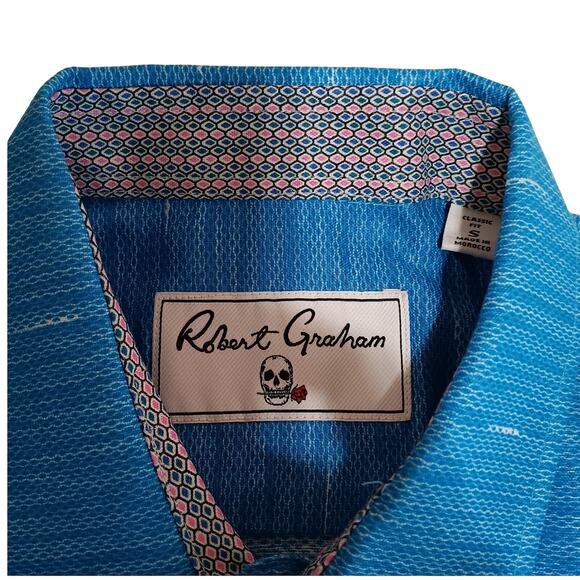 Robert Graham Mens Classic Fit Brixton Long Sleeves Button Up Flip Cuff Shirt - Picture 12 of 15